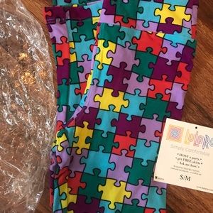 LuLaRoe kids s/m leggings NWT puzzles